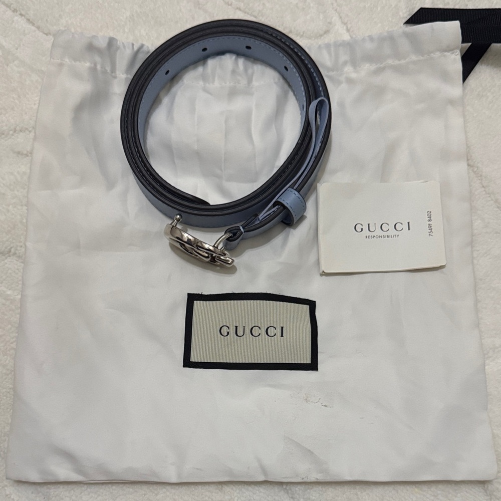Gucci Light Blue Leather Belt Bag